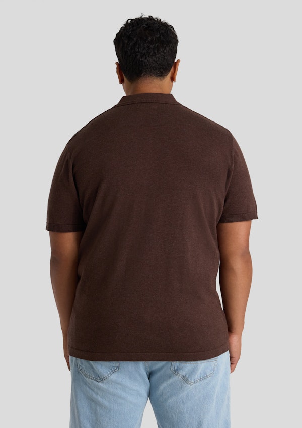 Chocolate Myles Knitted Polo