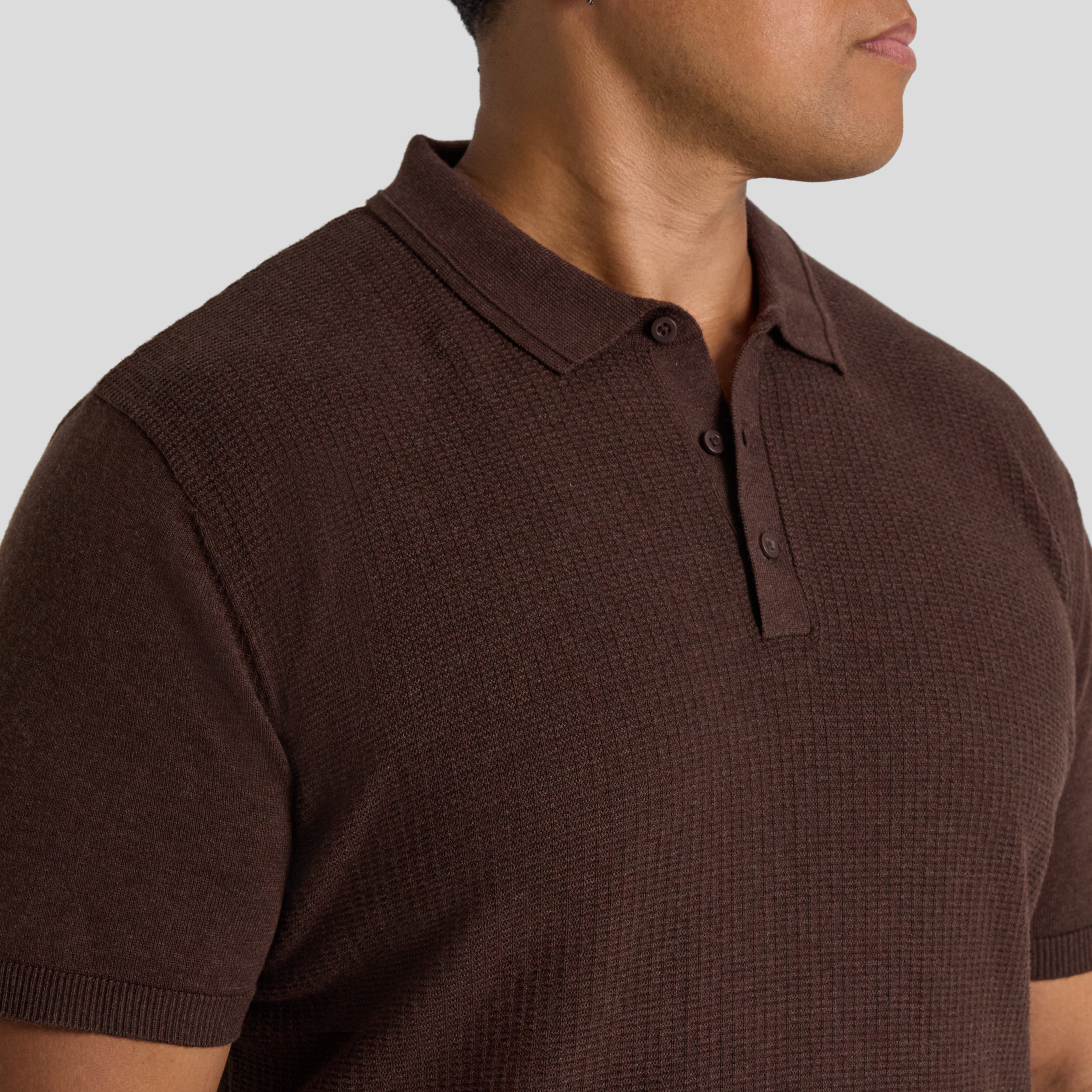 Chocolate Myles Knitted Polo
