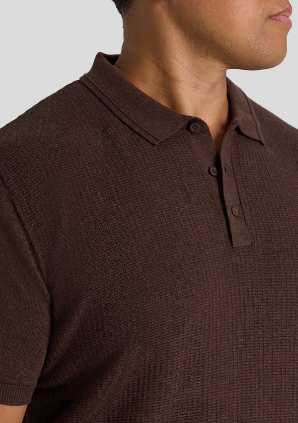 Chocolate Myles Knitted Polo