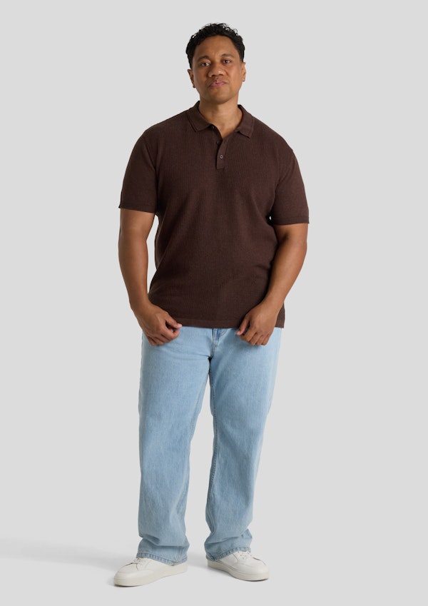 Chocolate Myles Knitted Polo