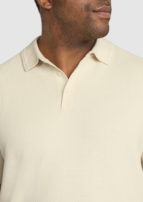 Ecru Myles Knitted Polo