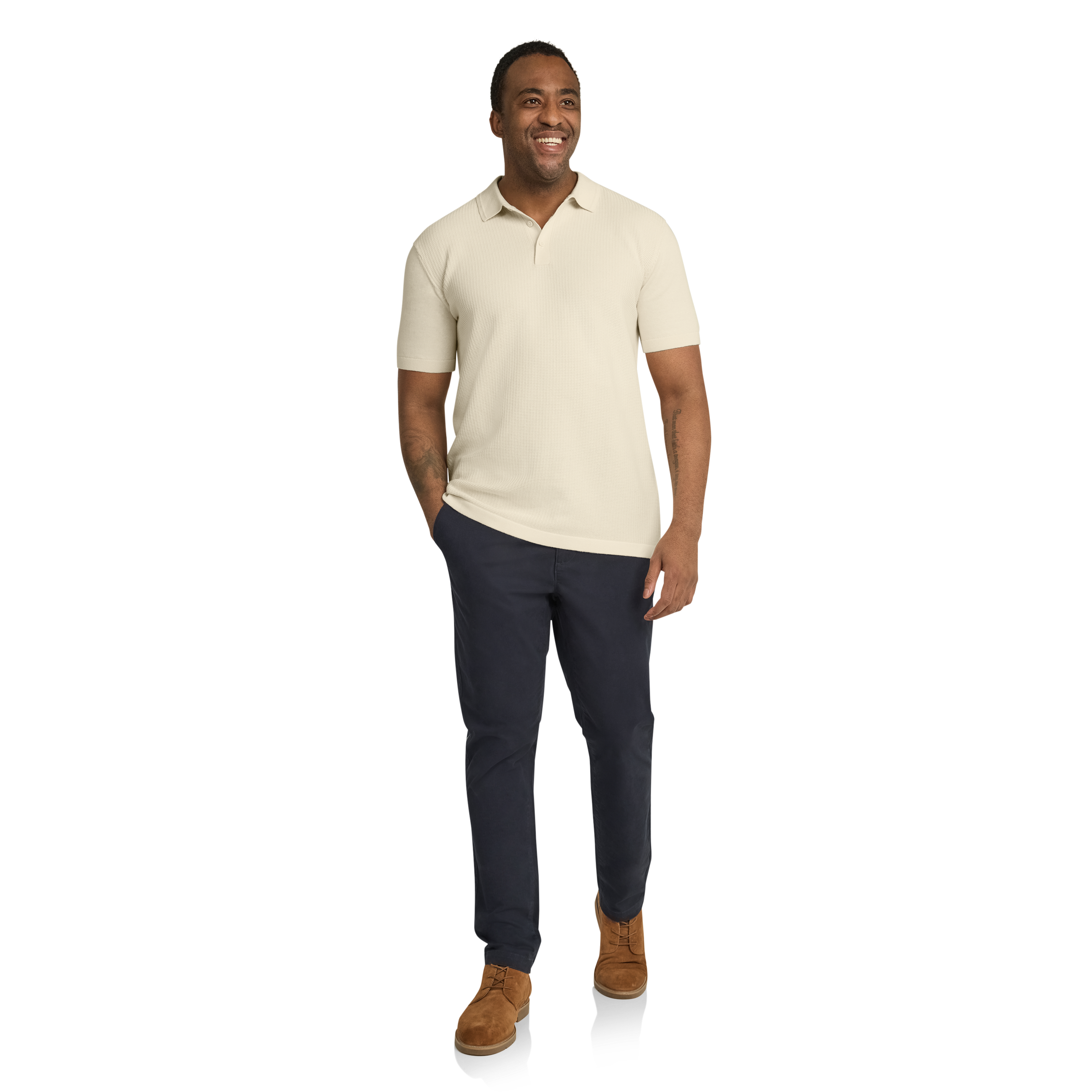 Ecru Myles Knitted Polo