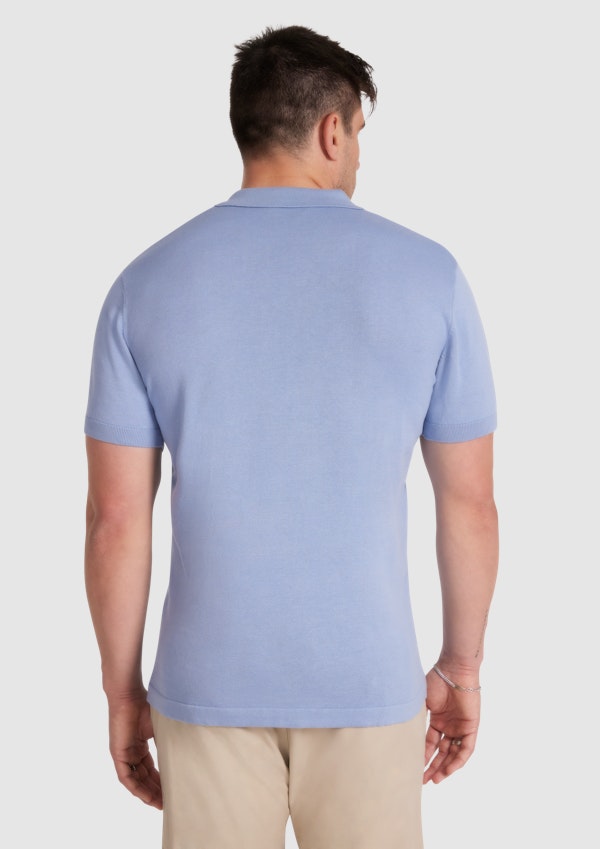 Powder Blue Lloyd Knitted Polo