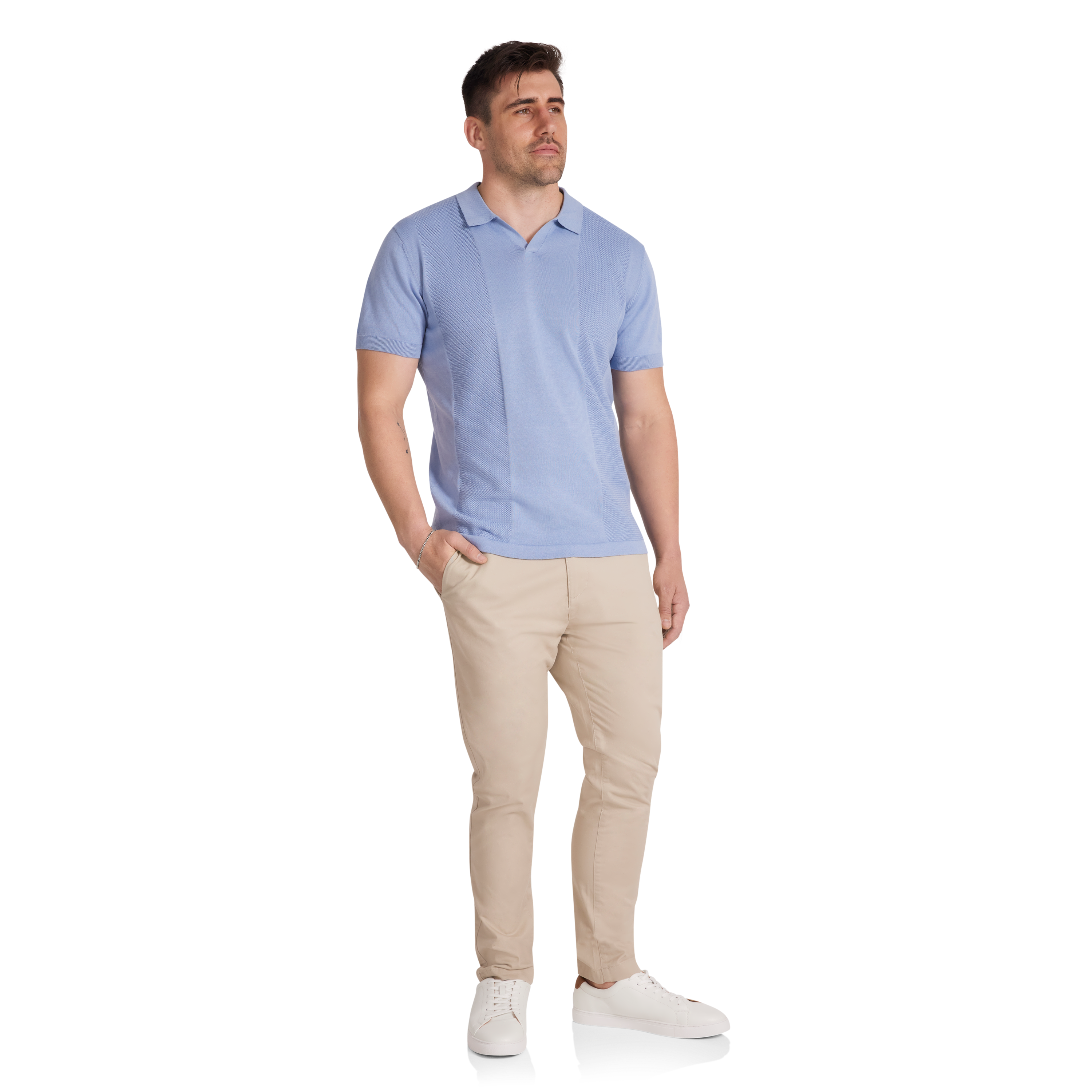 Powder Blue Lloyd Knitted Polo