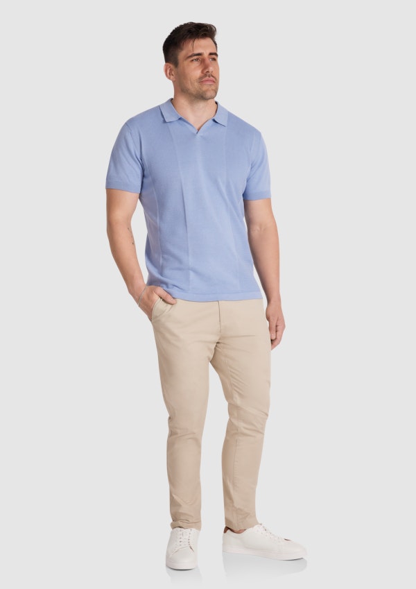 Powder Blue Lloyd Knitted Polo