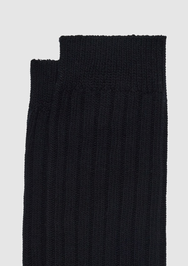 Black Winter Rib Sock