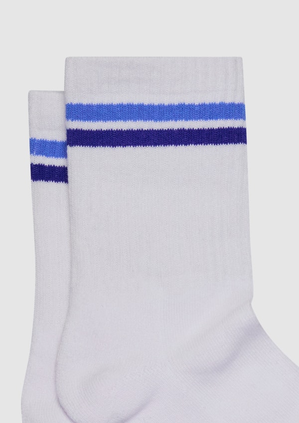 Blue Stripe Rib Sports Sock