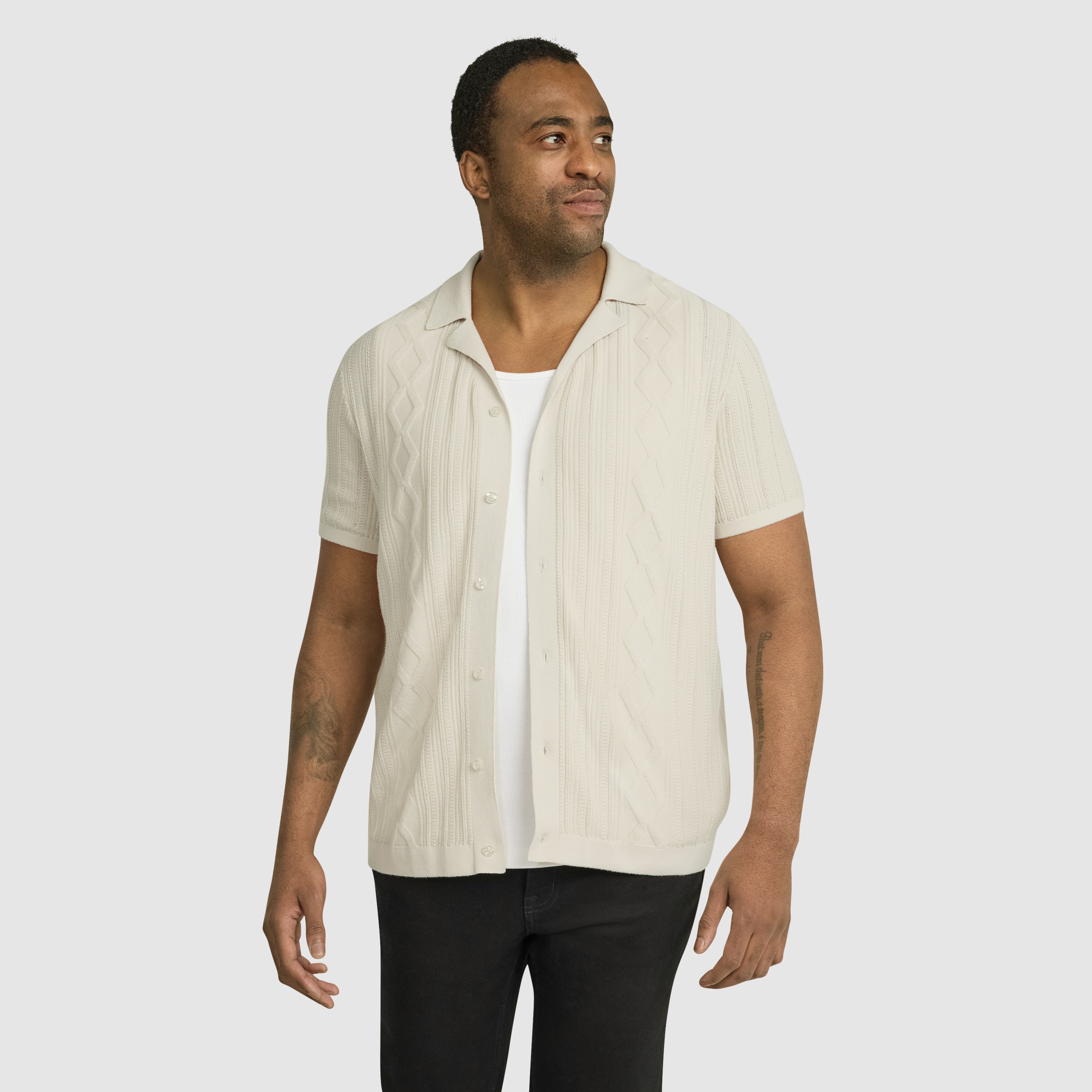 Stone Thomas Knit Shirt | Men's Tops | Johnny Bigg AU