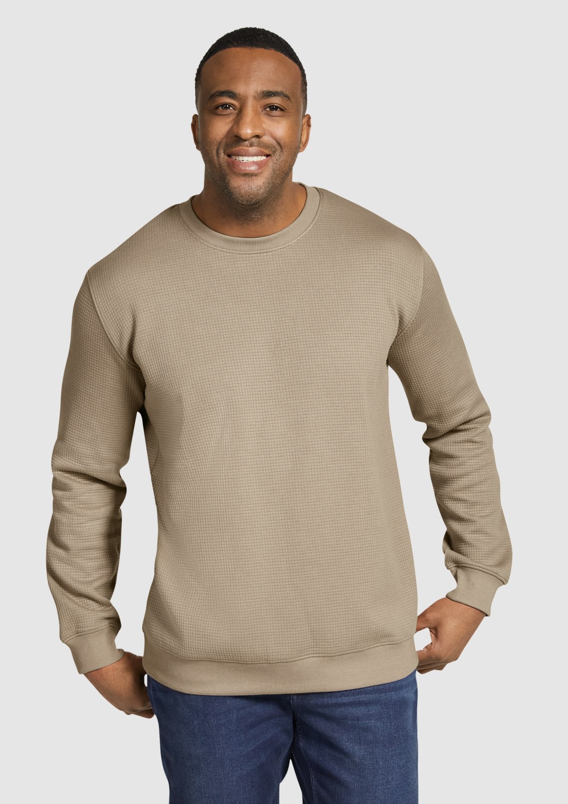 Mushroom Joseph Jacquard Crew Sweat