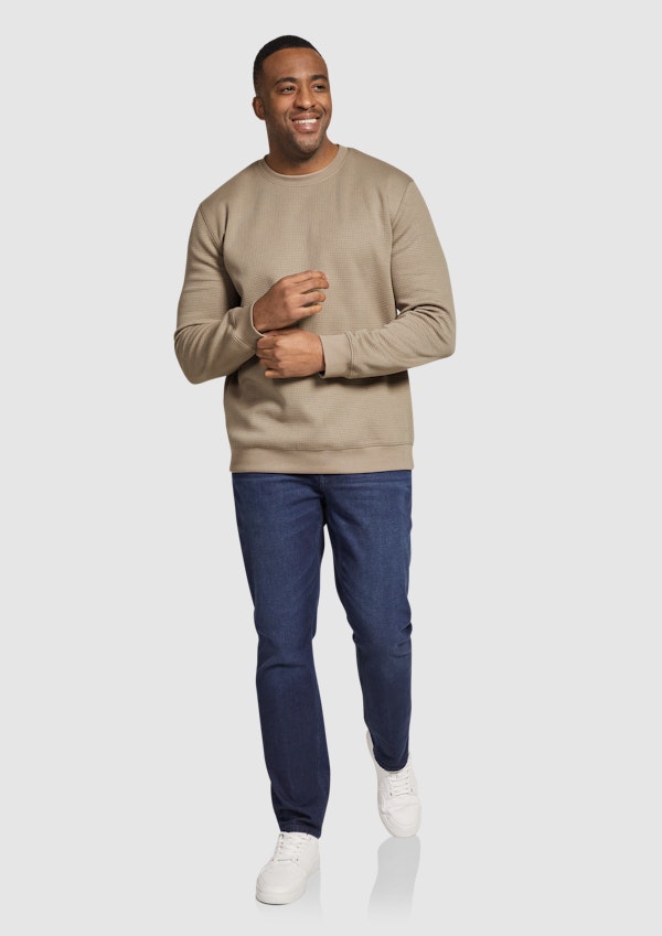 Mushroom Joseph Jacquard Crew Sweat