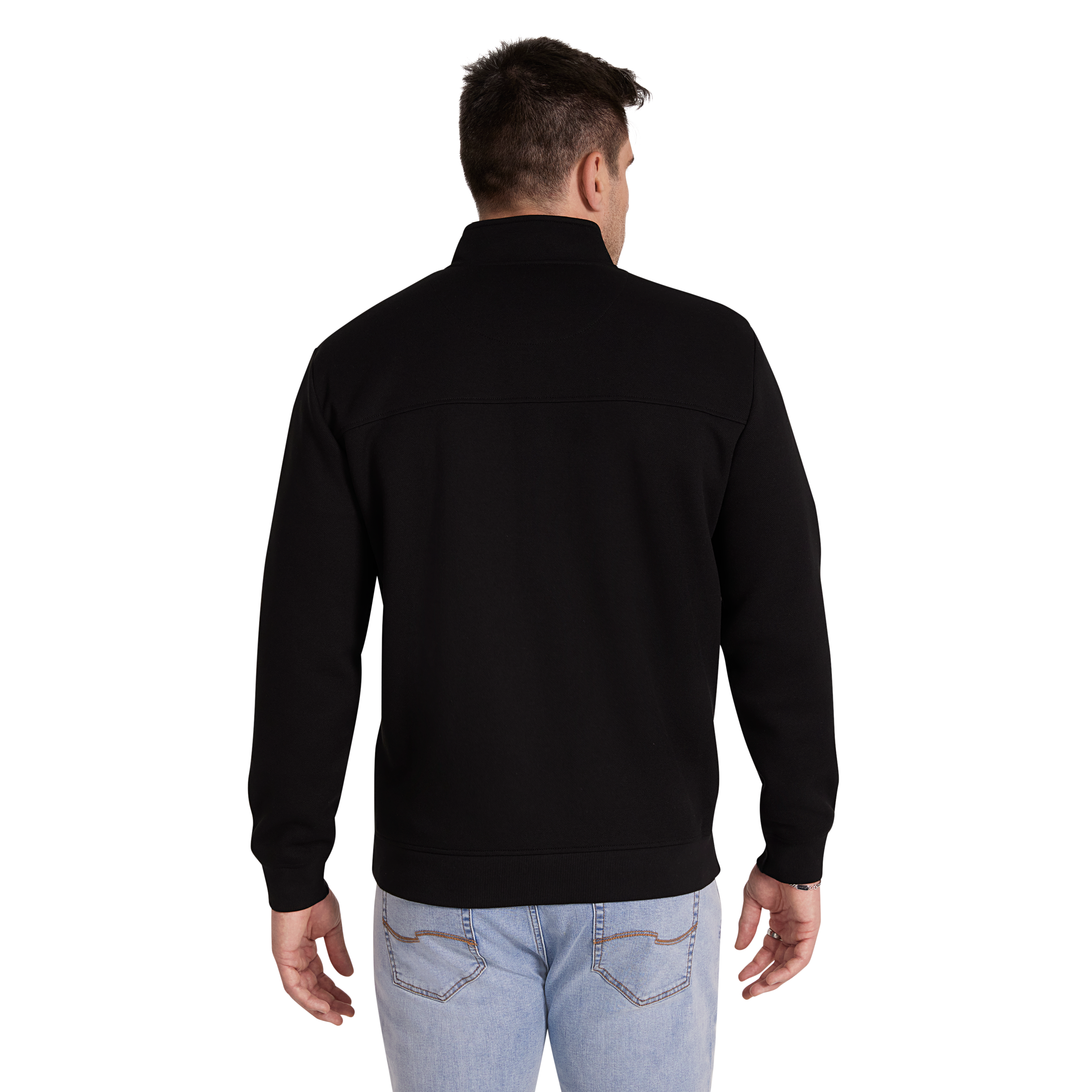 Black Simeon Textured Zip Thru
