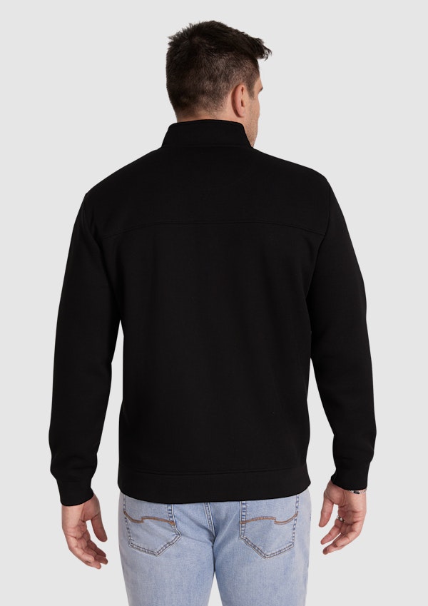 Black Simeon Textured Zip Thru