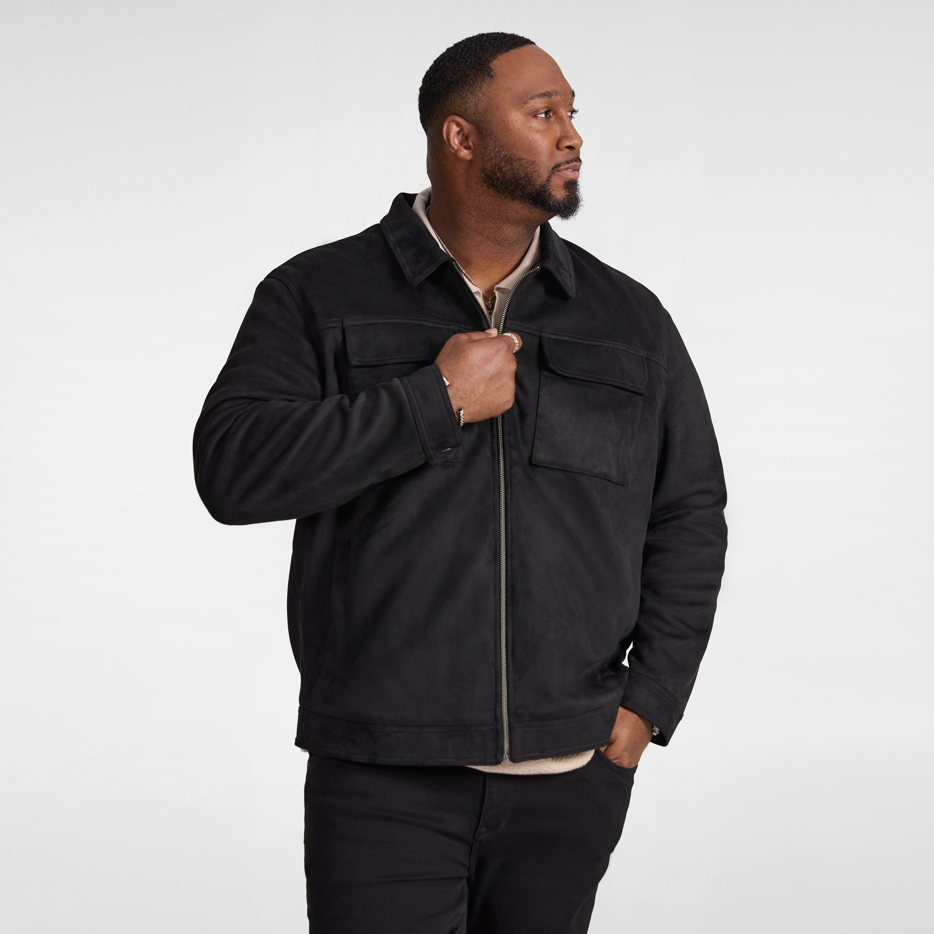 Black Affleck Suede Jacket