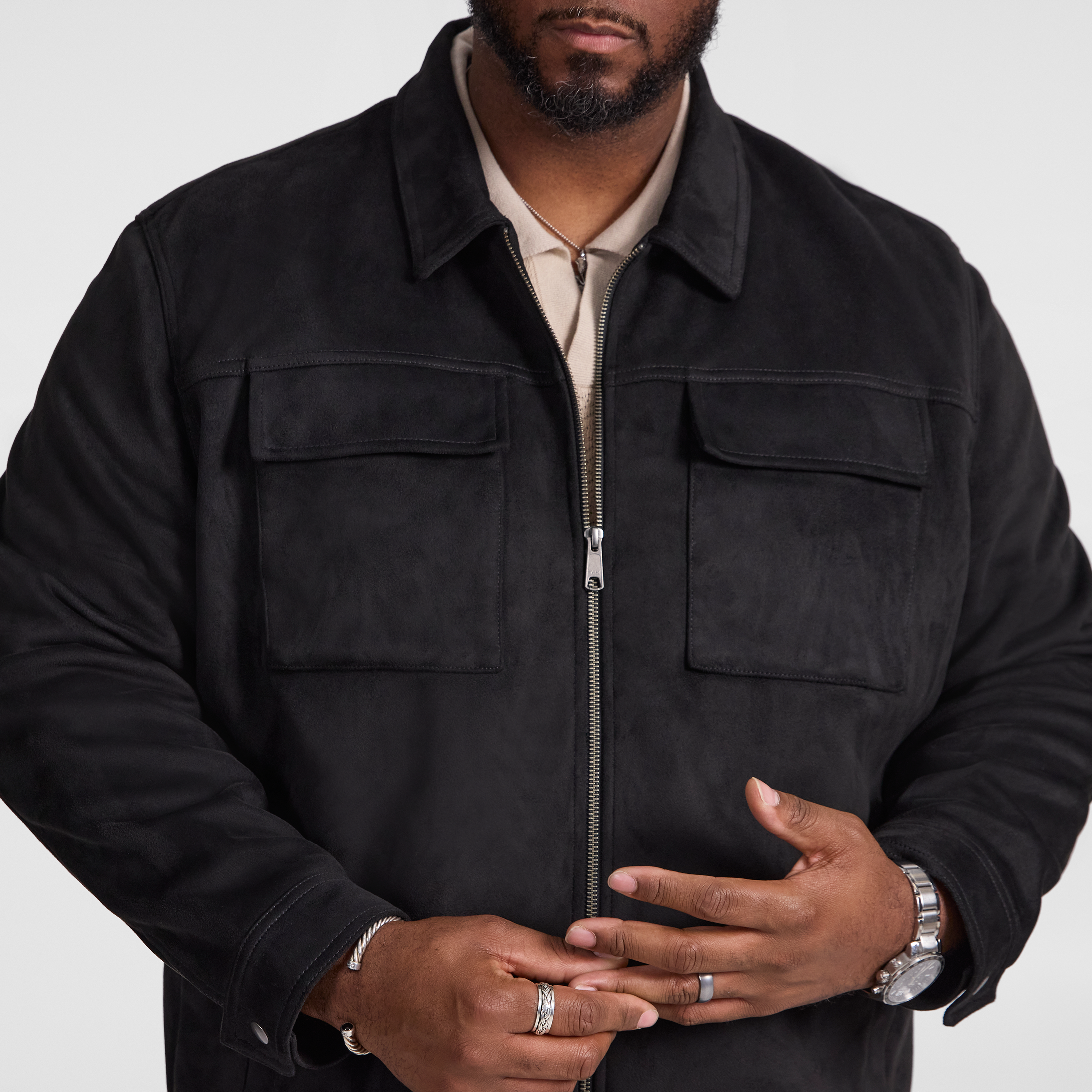 Black Affleck Suede Jacket