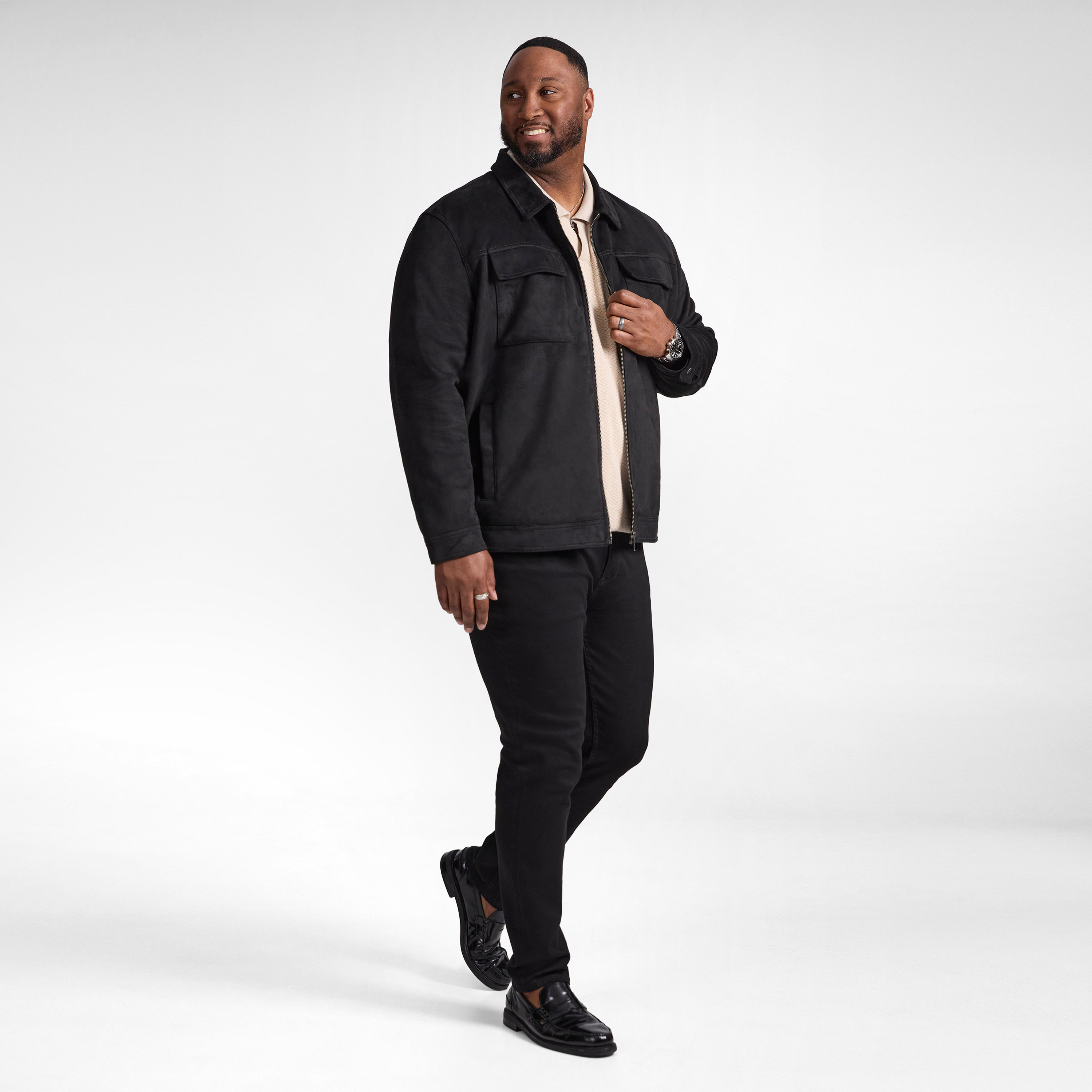 Black Affleck Suede Jacket