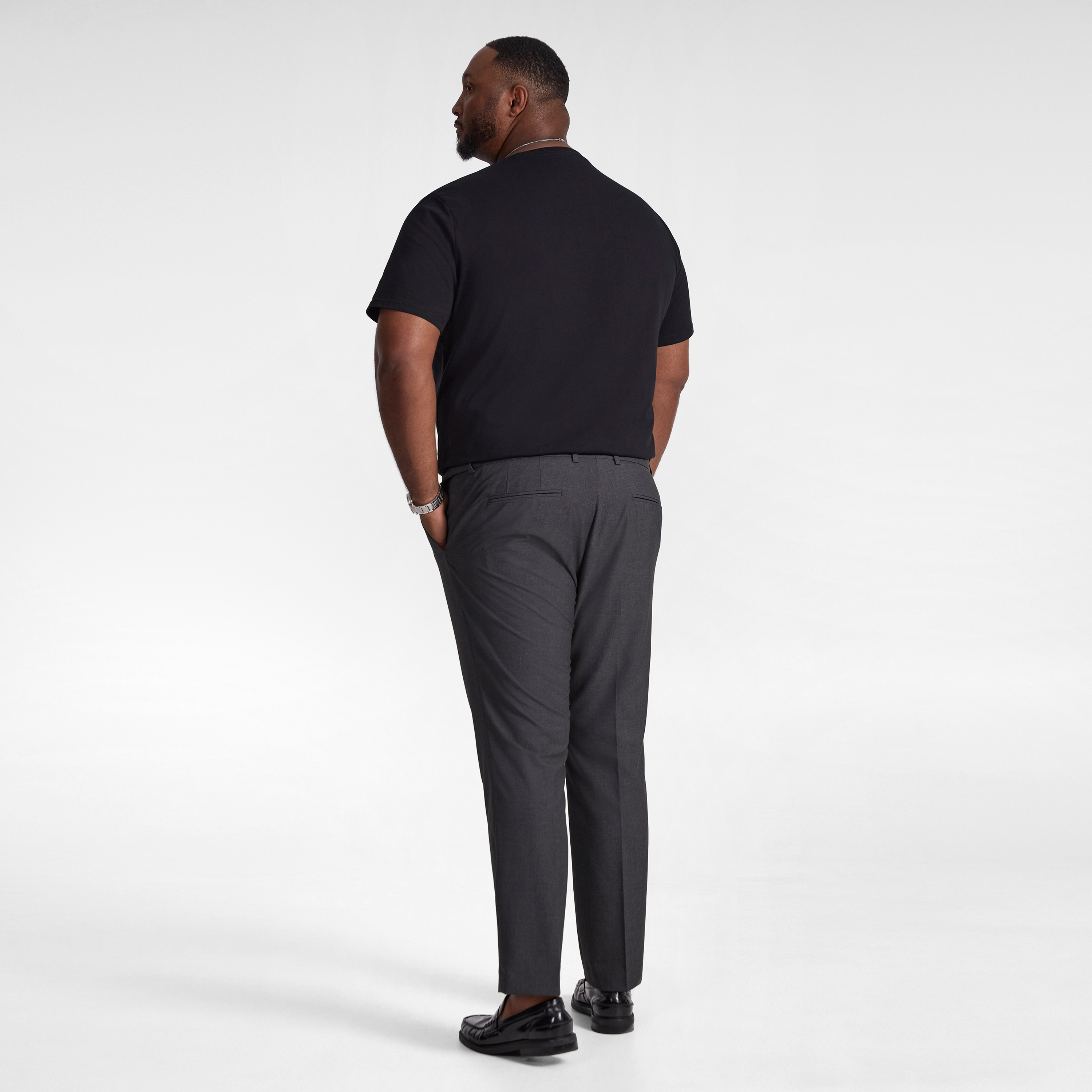 Charcoal Raymond Slim Elastic Pant