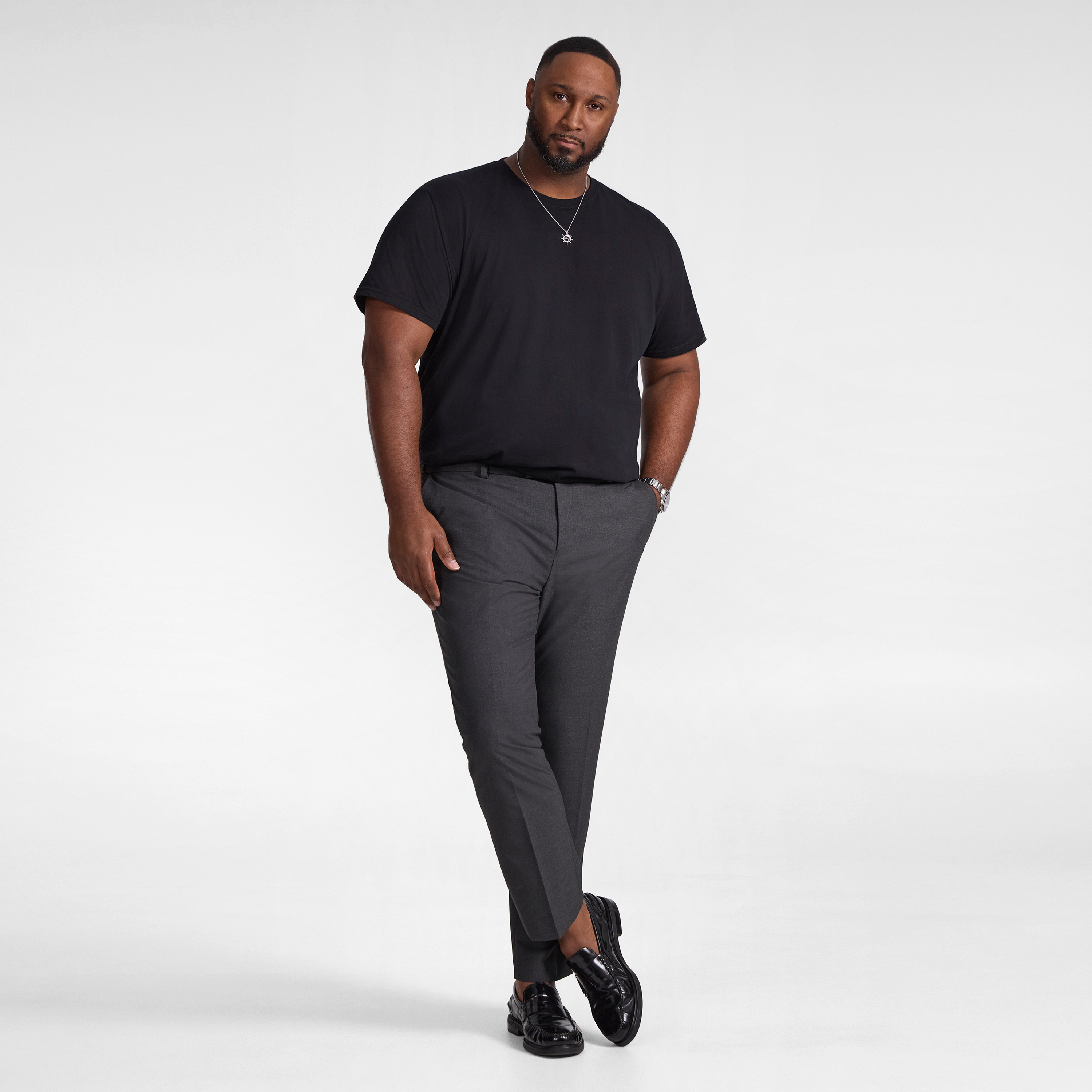 Charcoal Raymond Slim Elastic Pant