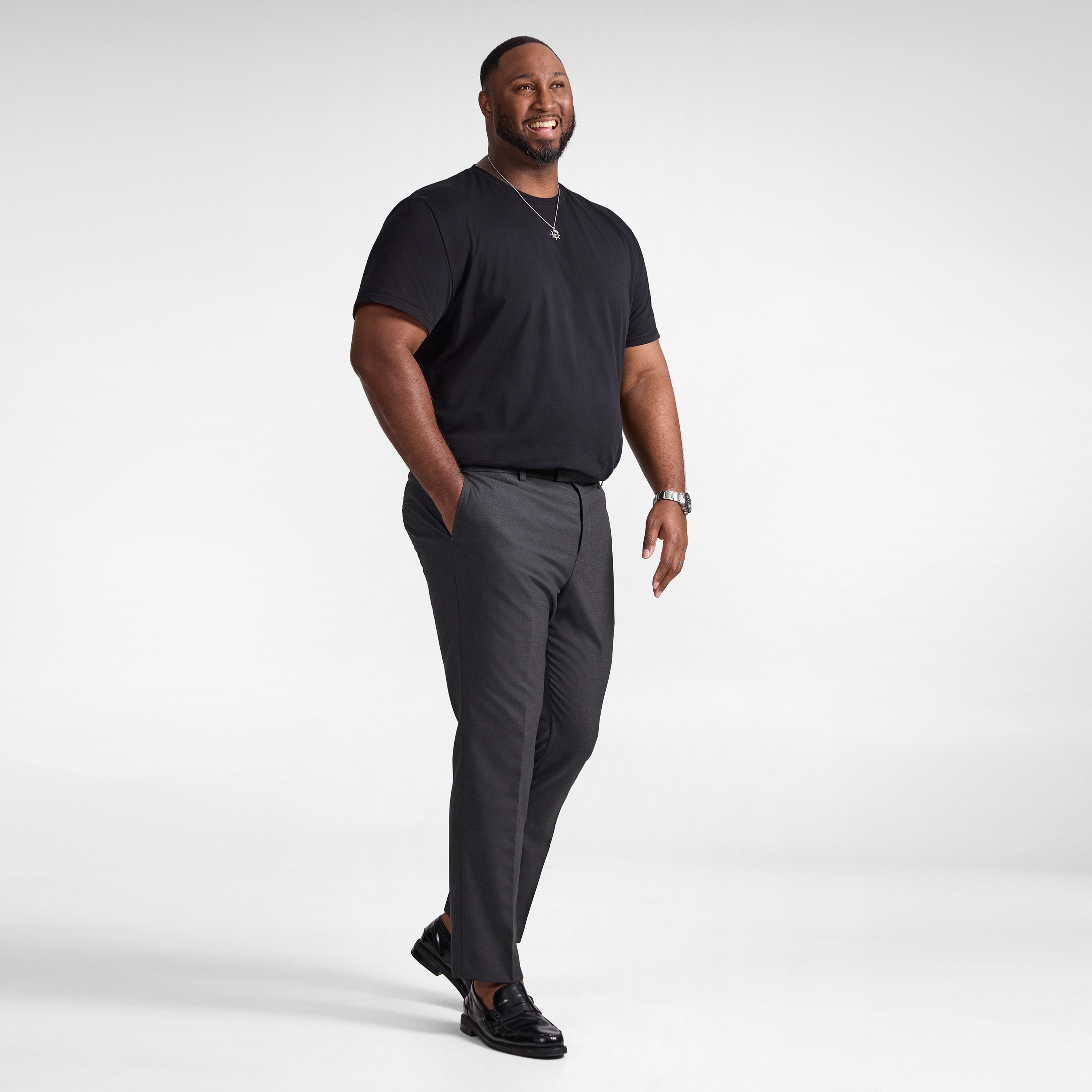 Charcoal Raymond Slim Elastic Pant