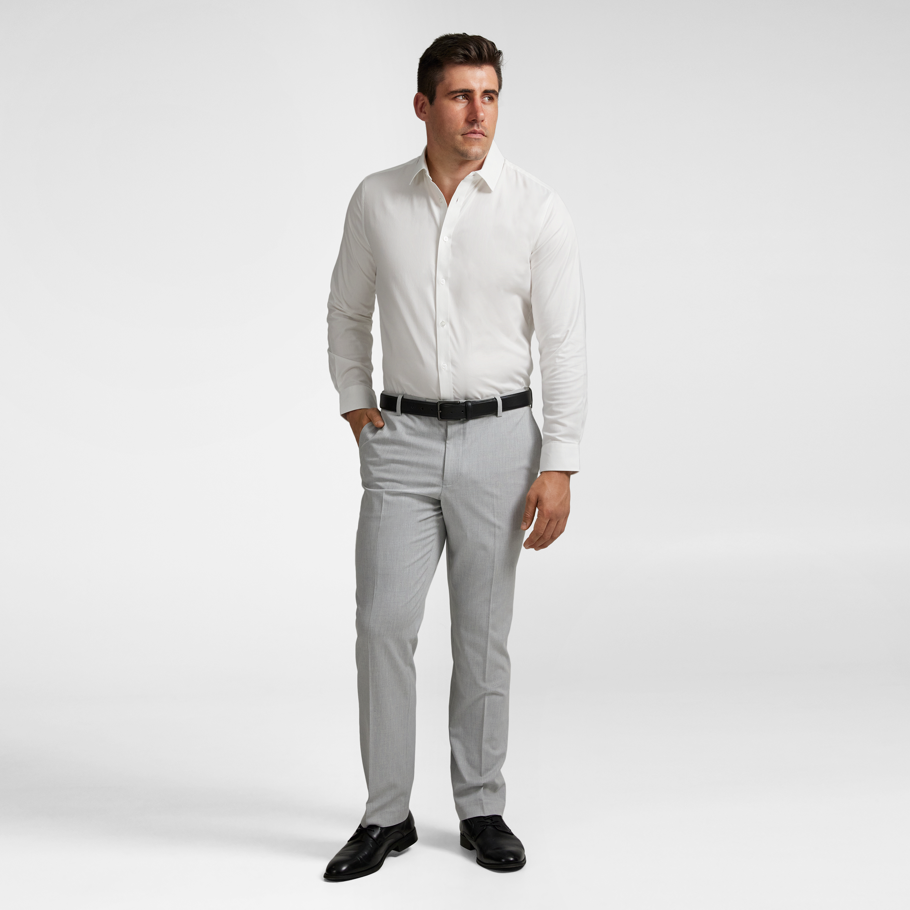 White Coolmax Stretch Dress Shirt