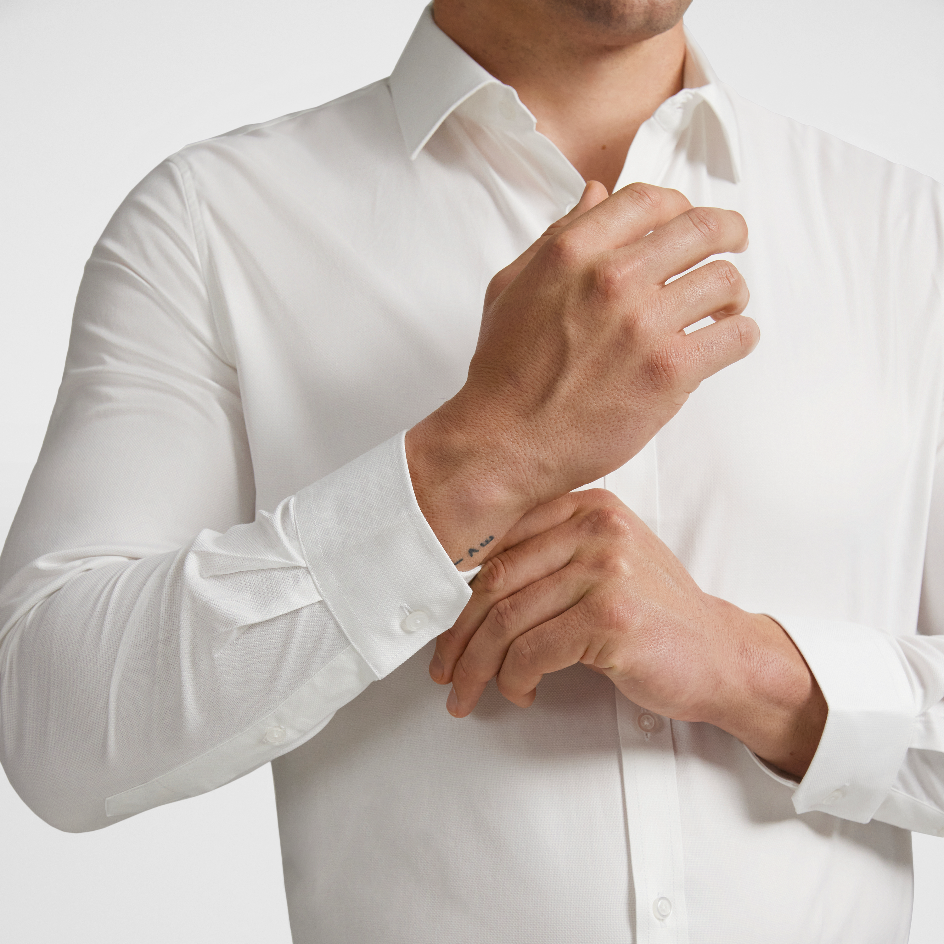 White Coolmax Stretch Dress Shirt