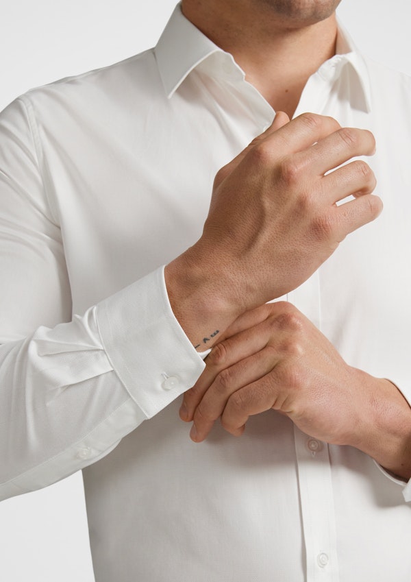 White Coolmax Stretch Dress Shirt