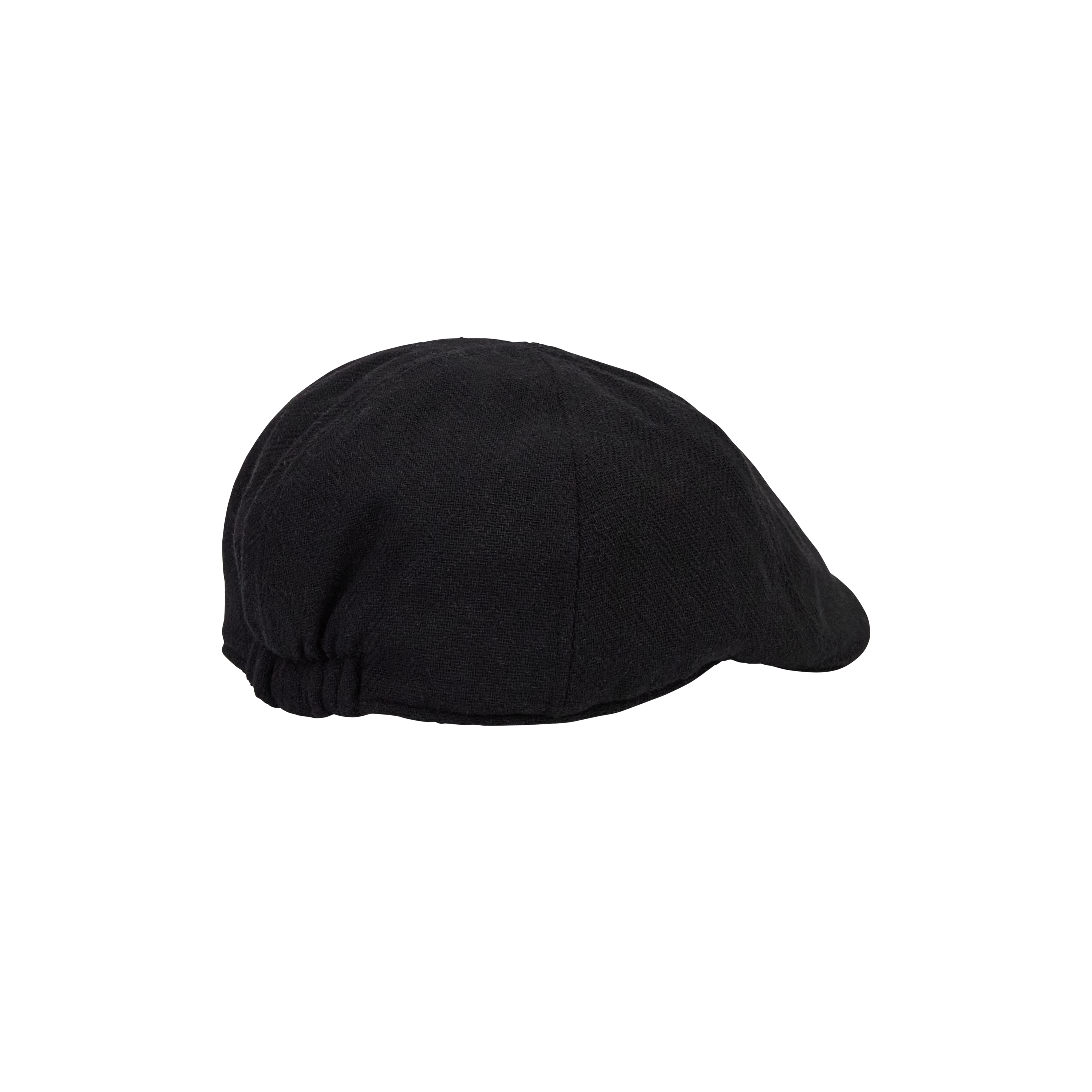Black Herringbone Flat Cap