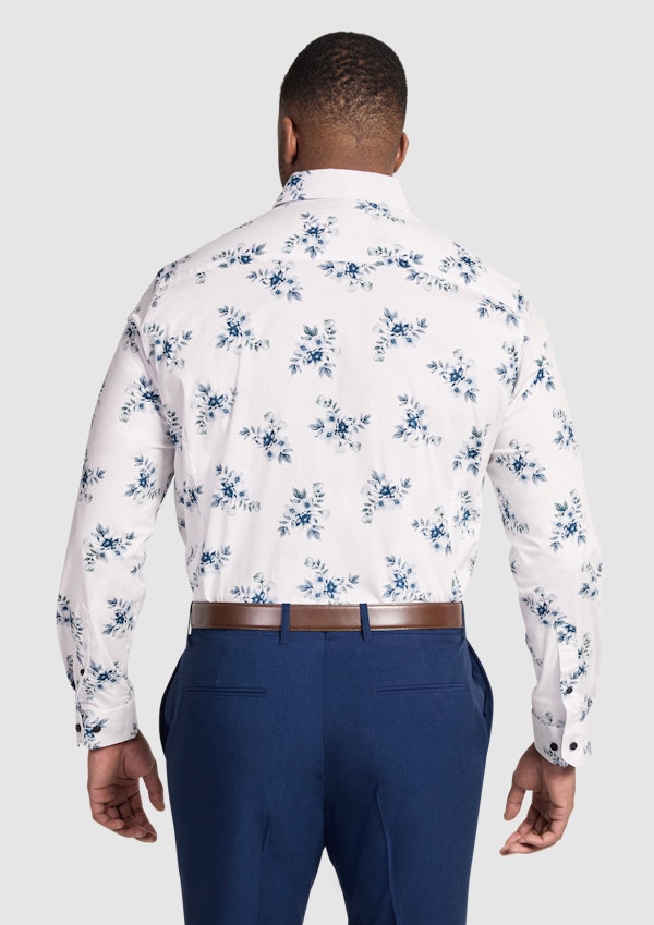 Navy Verdon Floral Stretch Shirt