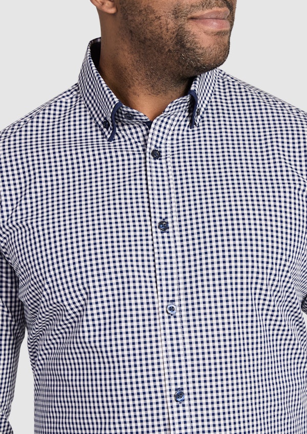 Navy Whitely Check Shirt
