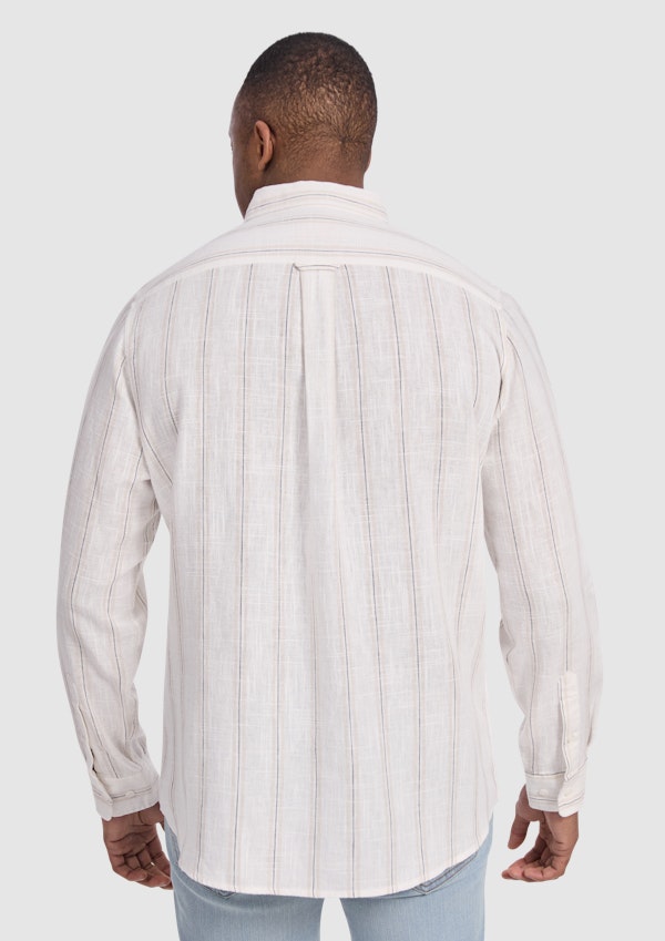 Natural Madrid Stripe Linen Shirt