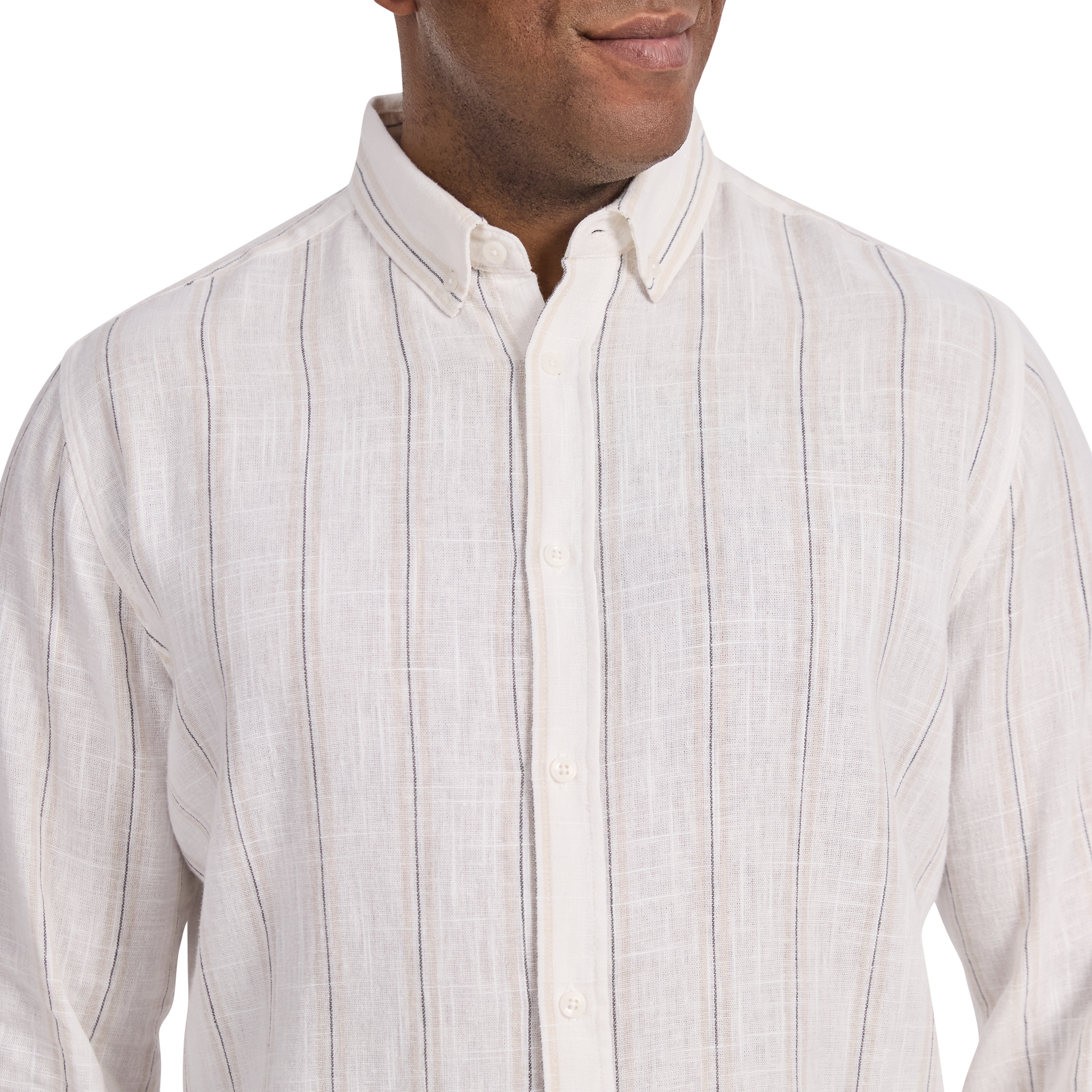 Natural Madrid Stripe Linen Shirt