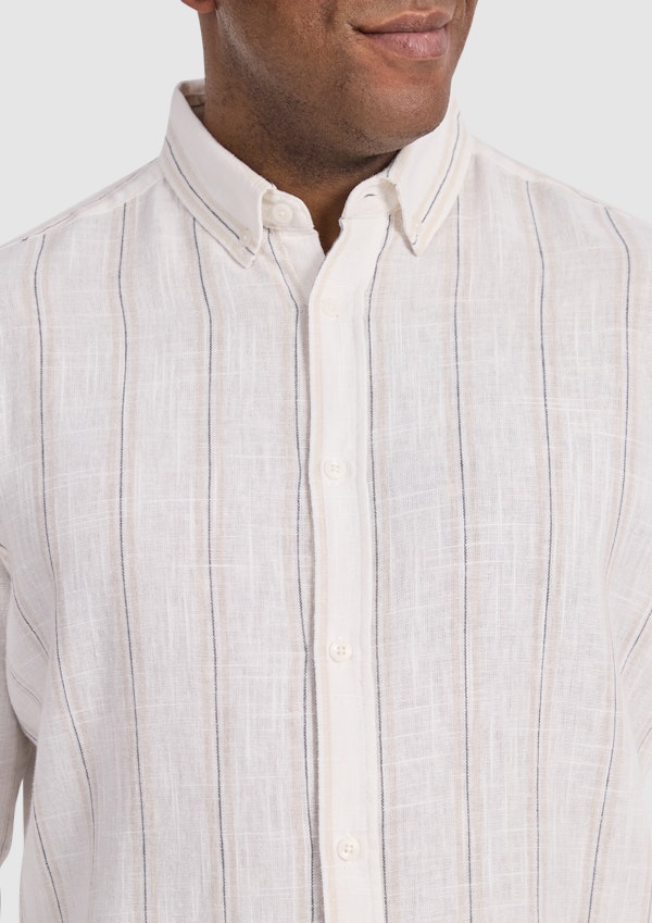 Natural Madrid Stripe Linen Shirt