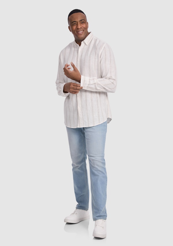 Natural Madrid Stripe Linen Shirt