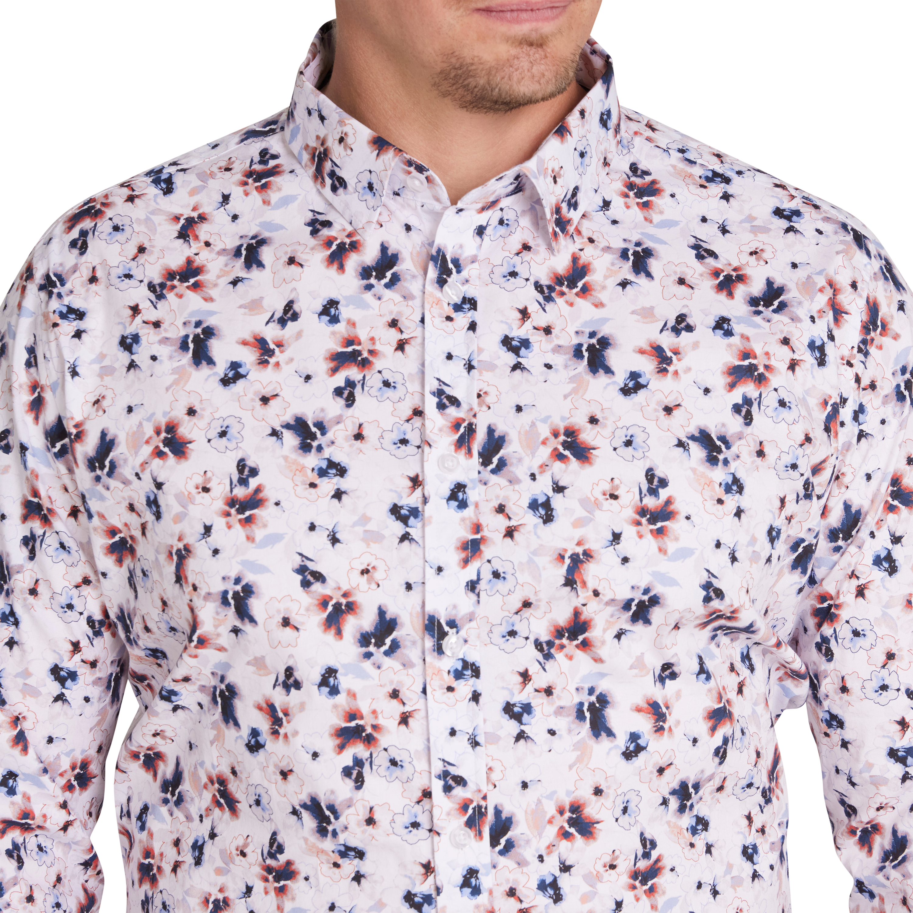White Dayle Floral Stretch Shirt