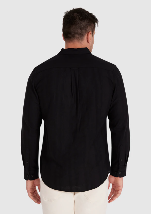 Black Bane Textured Linen Shirt