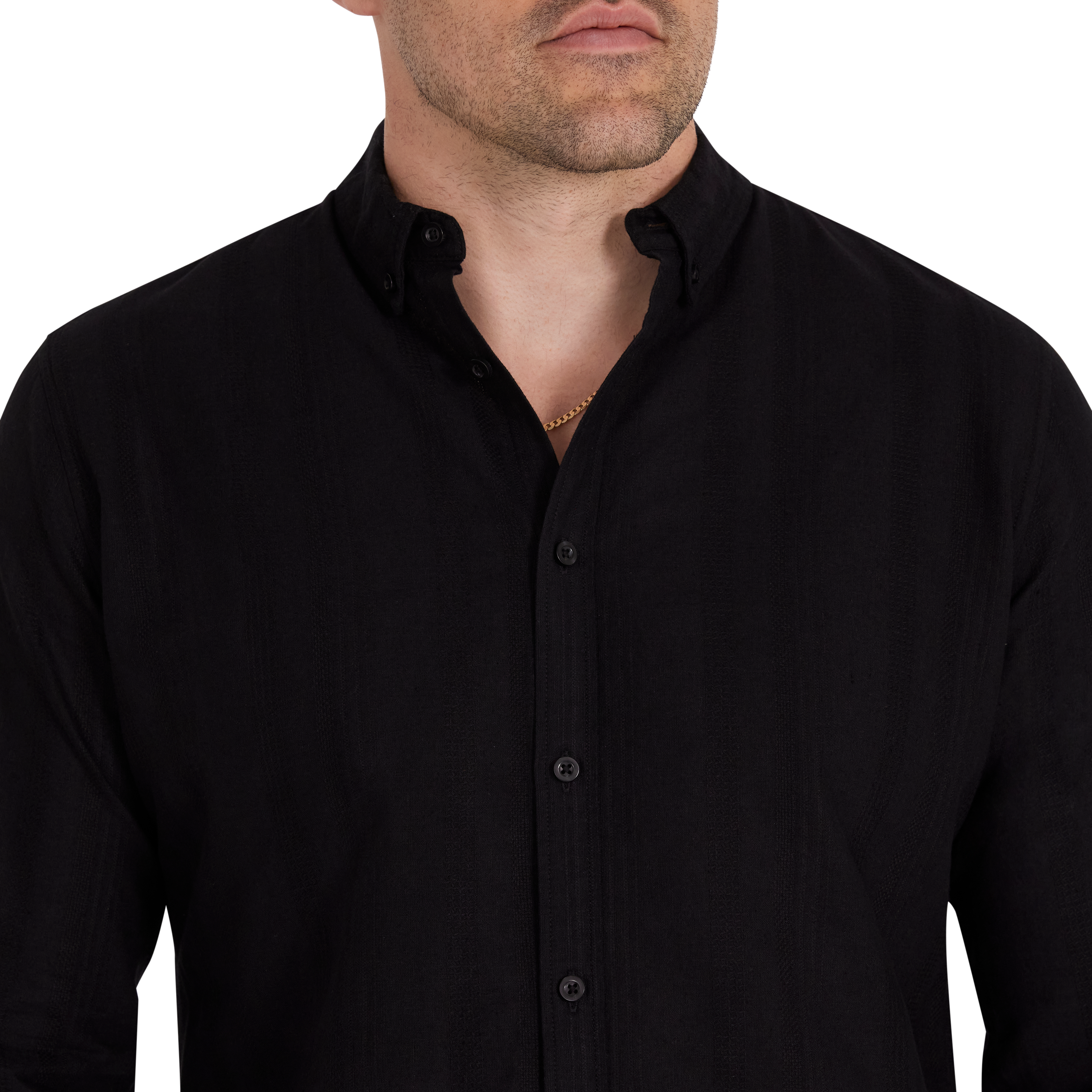 Black Bane Textured Linen Shirt