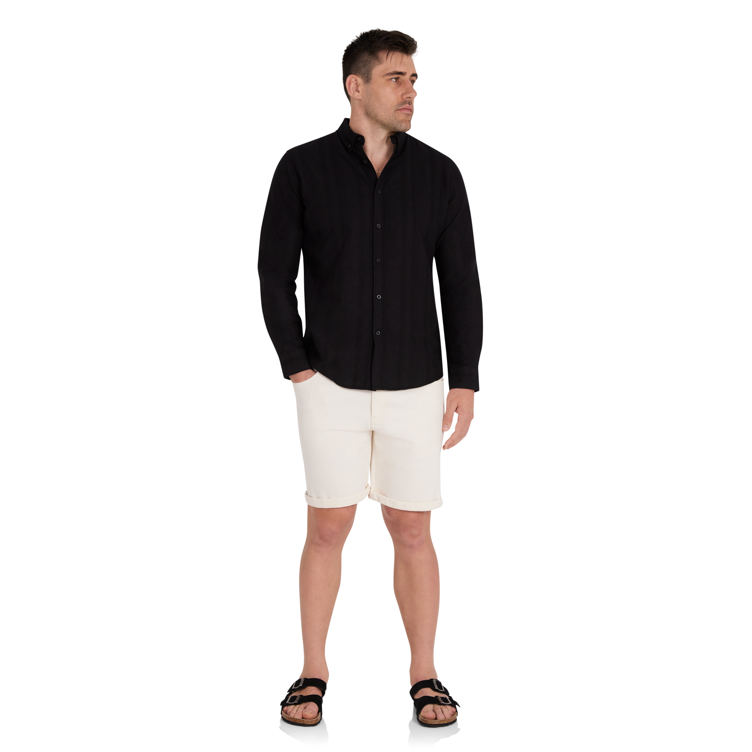 Black Bane Textured Linen Shirt