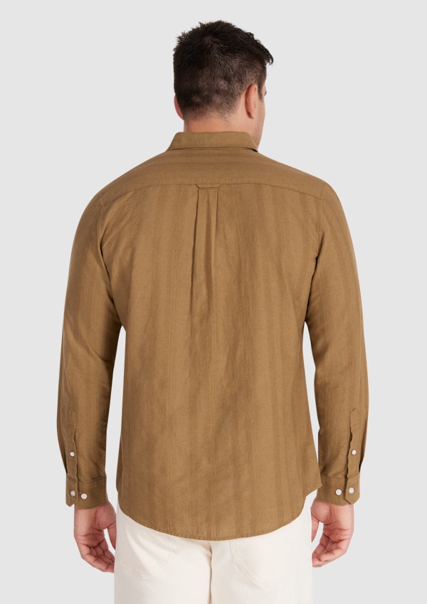 Camel Bane Textured Linen Shirt