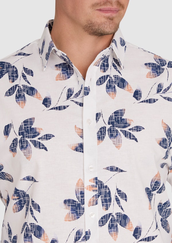 Ivory Casper Floral Linen Shirt