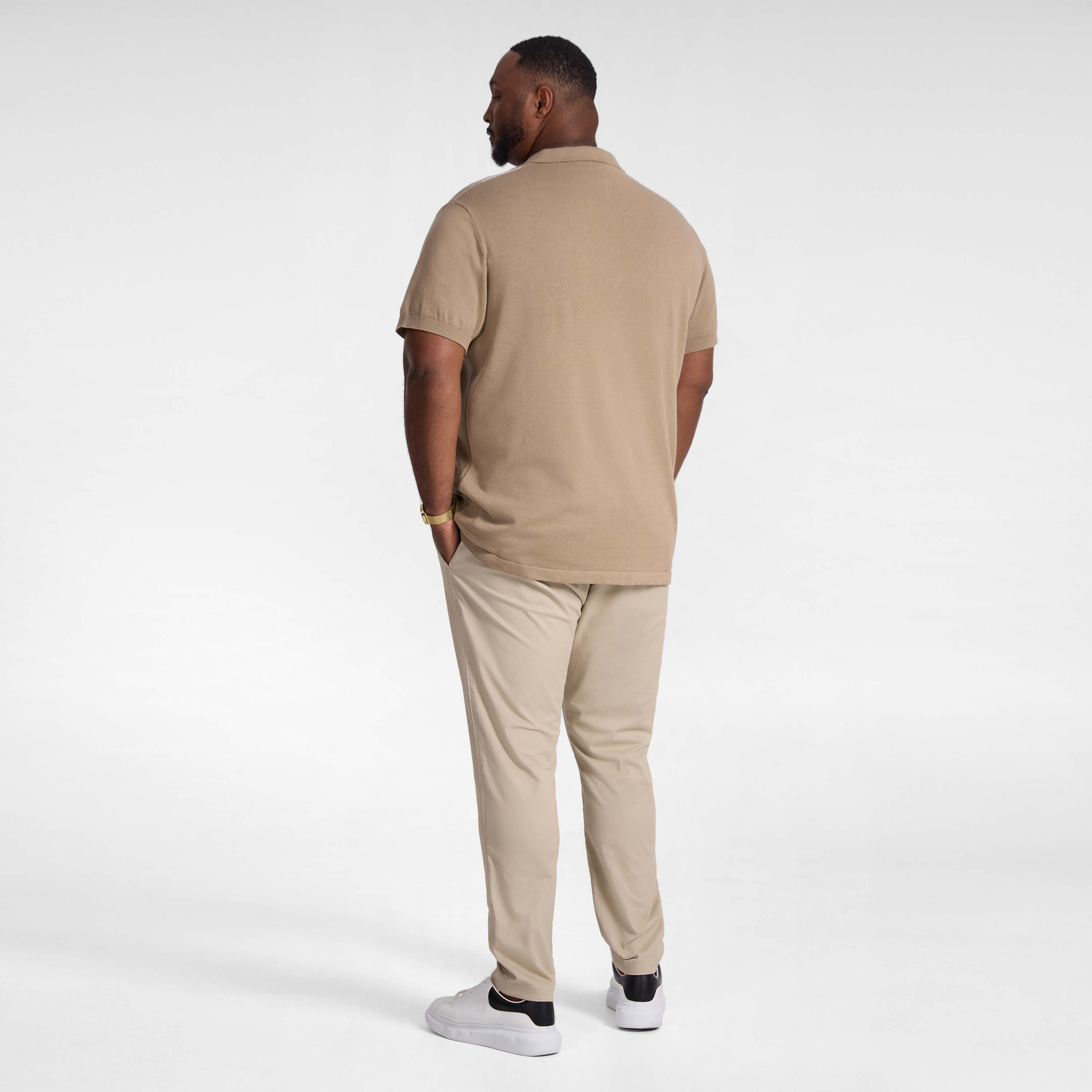 Taupe Jeremy Stripe Knit Polo