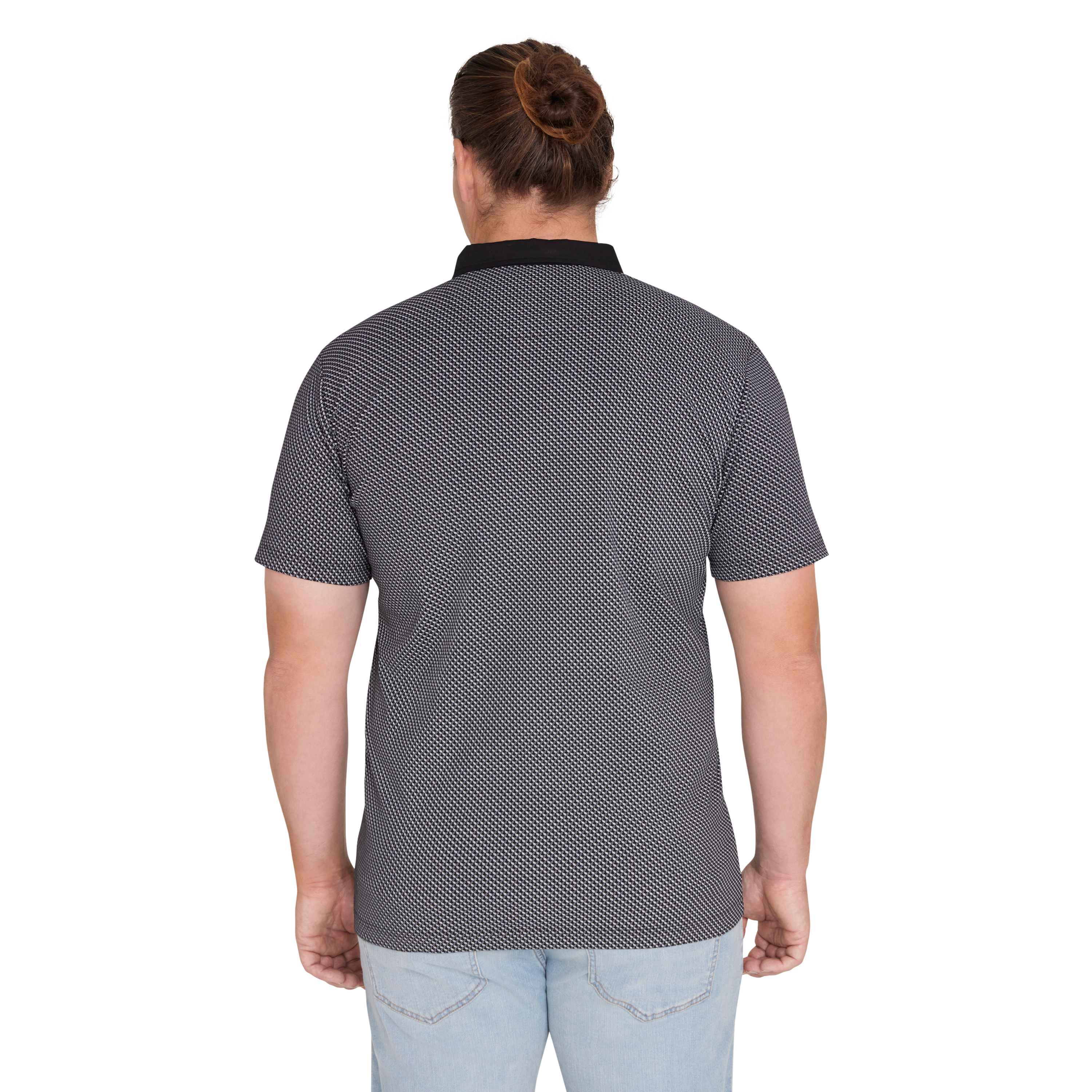 Black Leo Print Polo