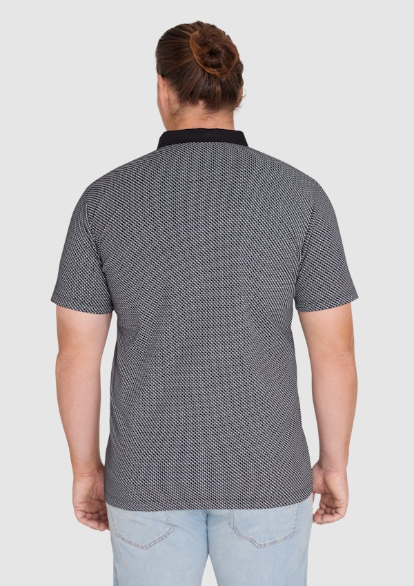 Black Leo Print Polo