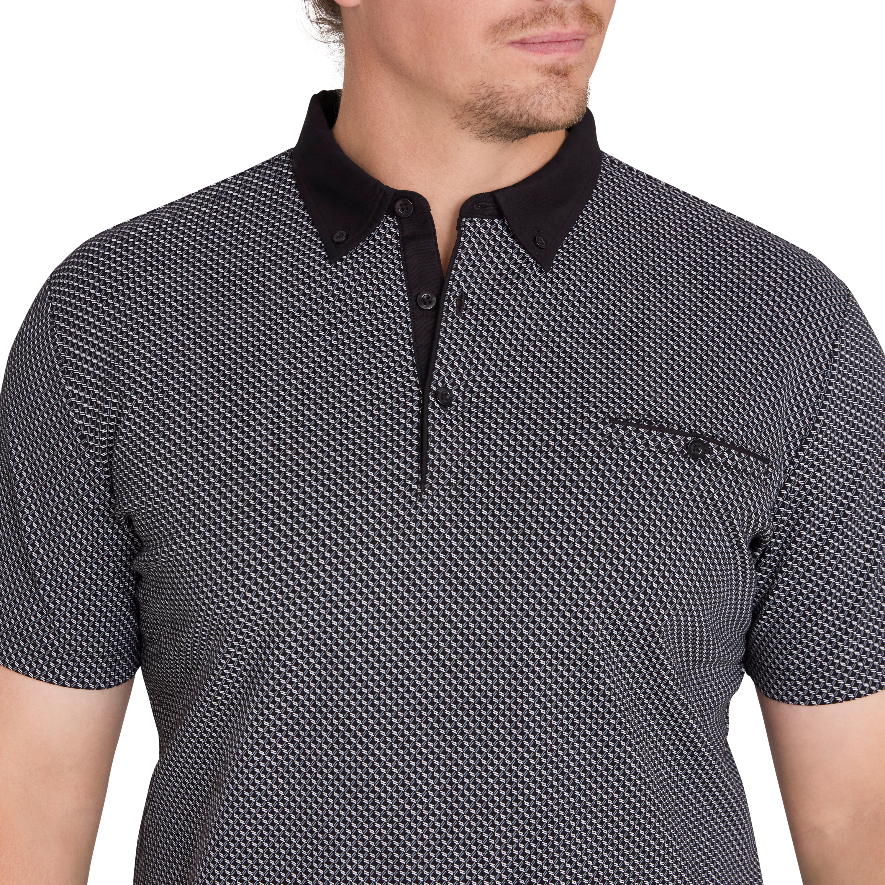 Black Leo Print Polo