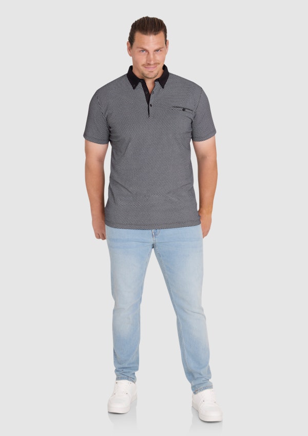 Black Leo Print Polo