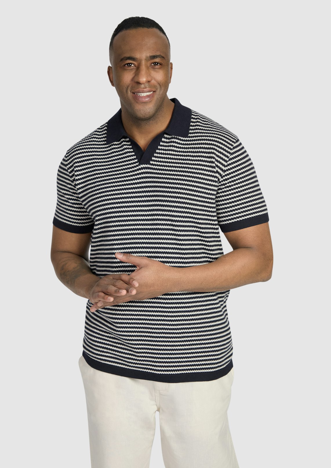 Healey Stripe Knit Polo