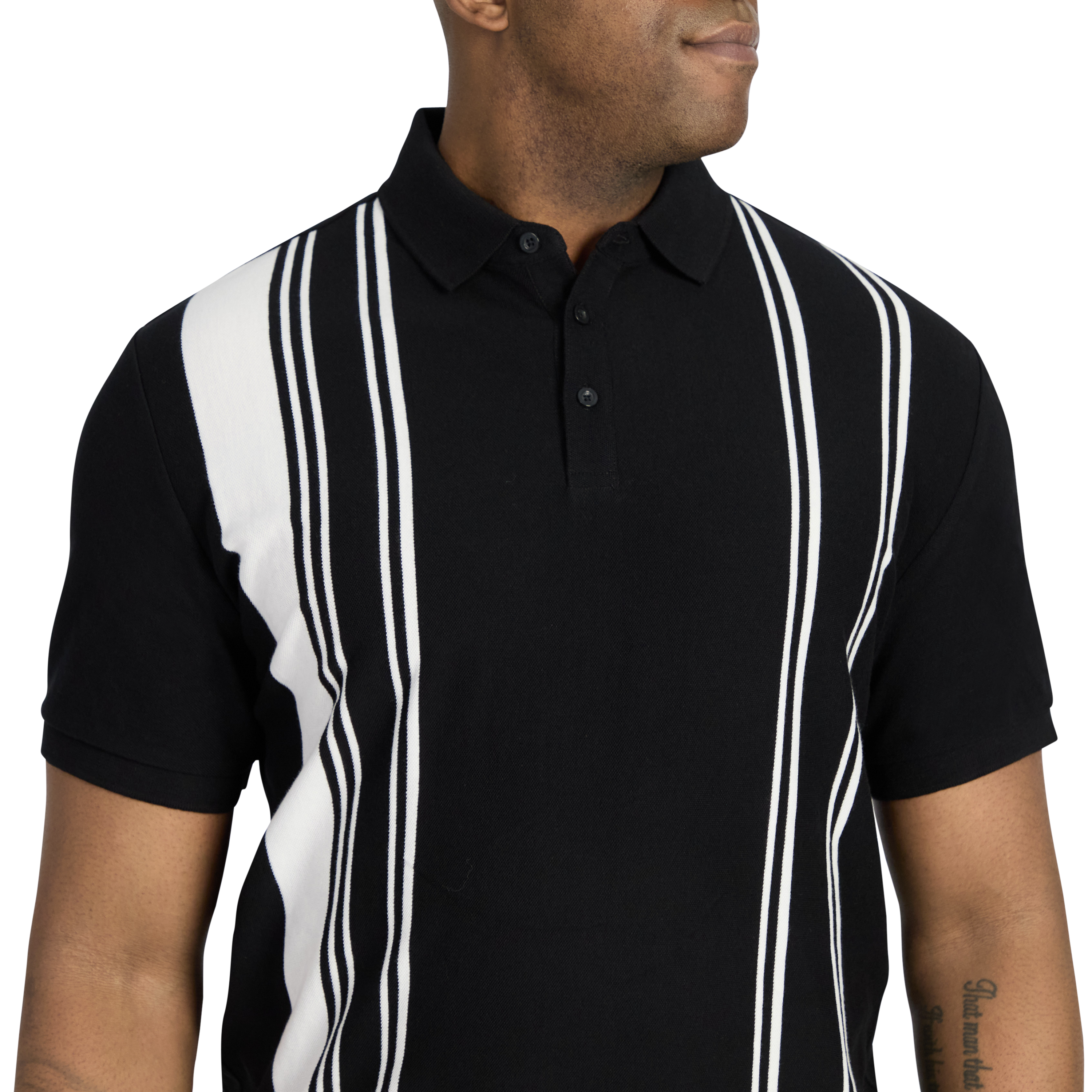 Black Jenkins Verical Stripe Polo