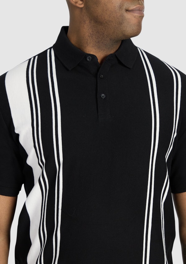Black Jenkins Verical Stripe Polo