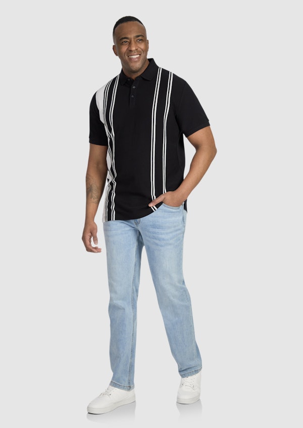 Black Jenkins Verical Stripe Polo