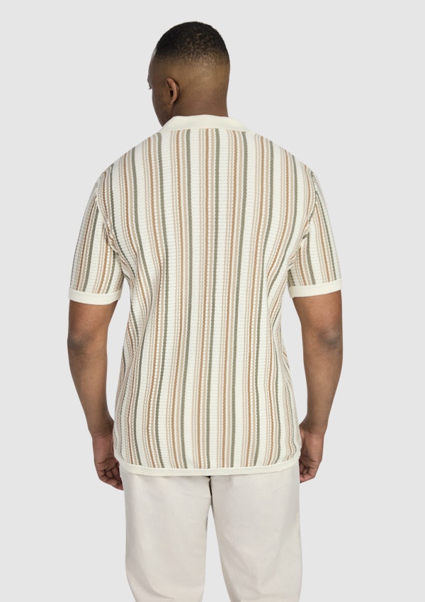 Natural Brighton Stripe Knit Polo