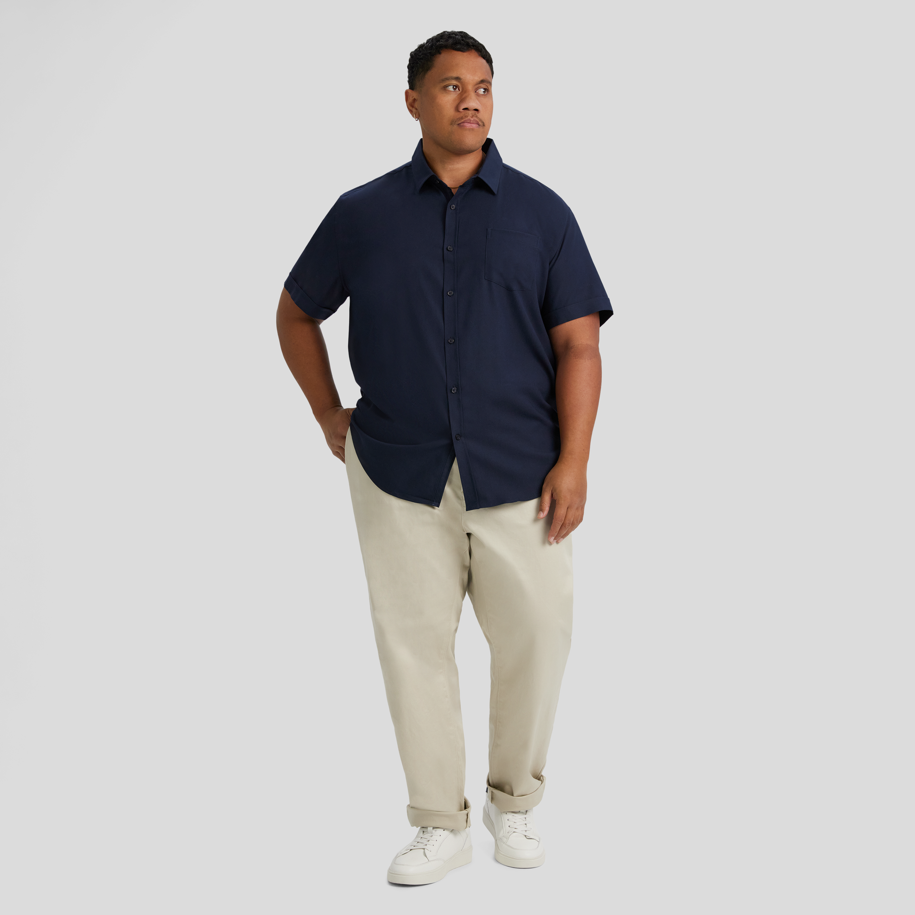 Navy Deniro Stretch Shirt