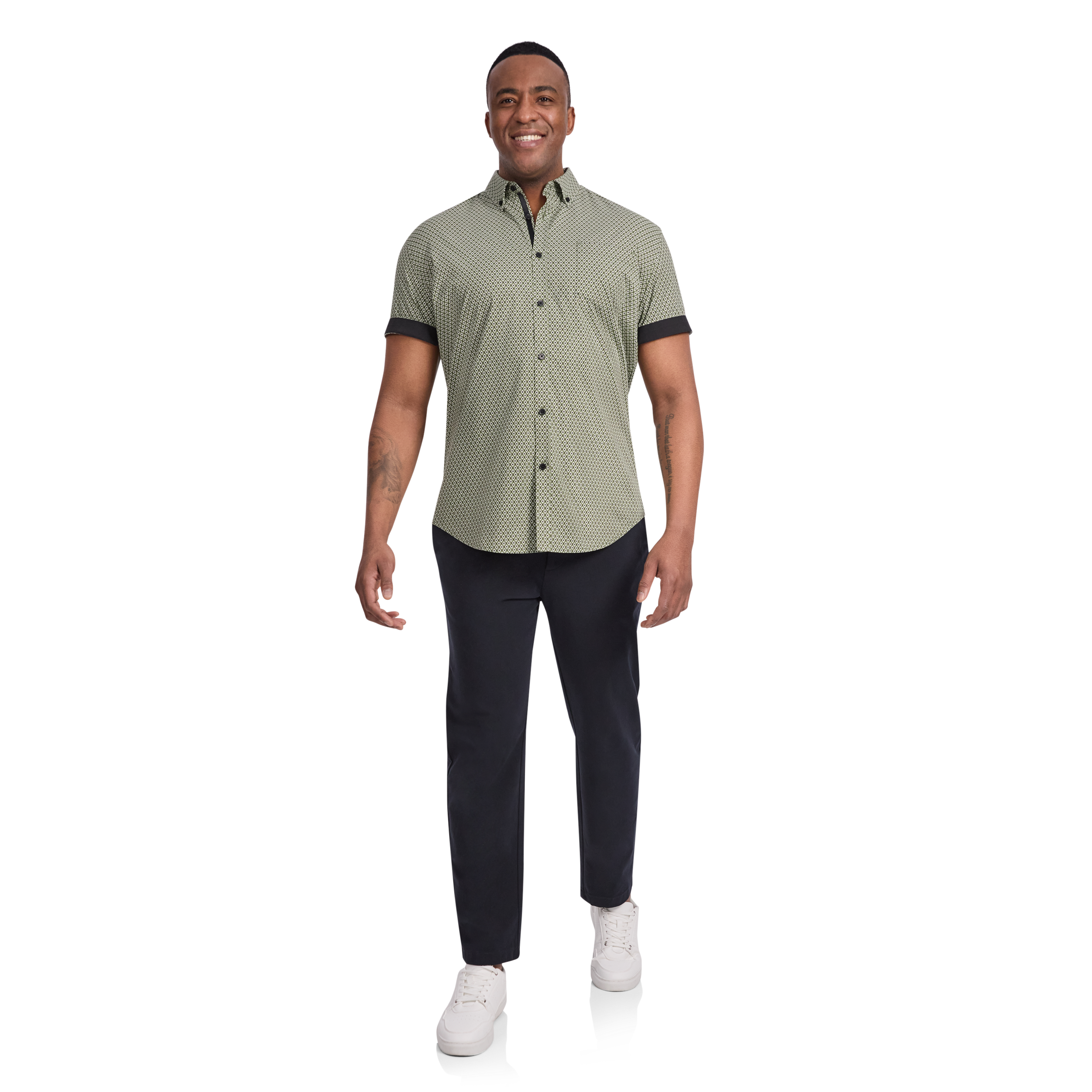 Green Diamond Stretch Shirt